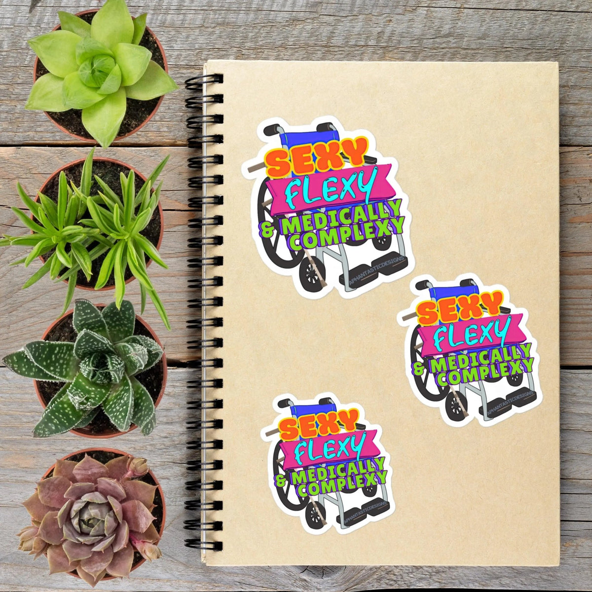 2-6 Inch Wheelchair Sexy Flexy Medically Complexy Disability Chronic Illness Ehlers Danlos Vinyl Sticker Aphantastic Designs