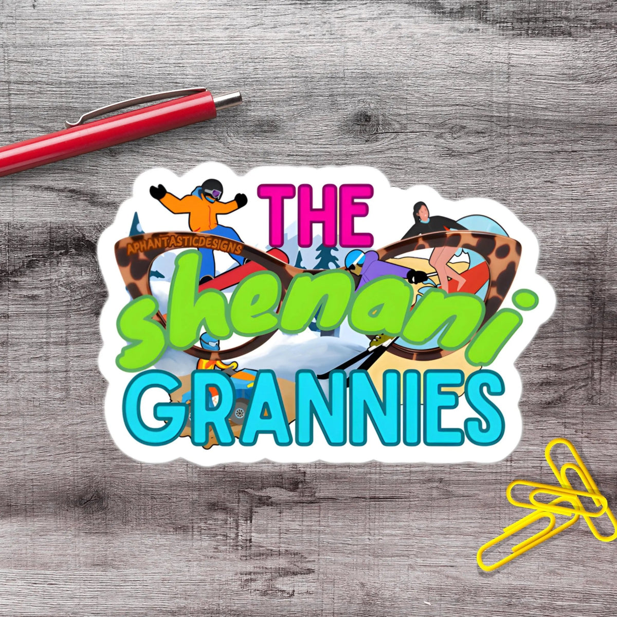 Shenani Grannies Grandma Grandmother Vinyl Sticker - Aphantastic Designs