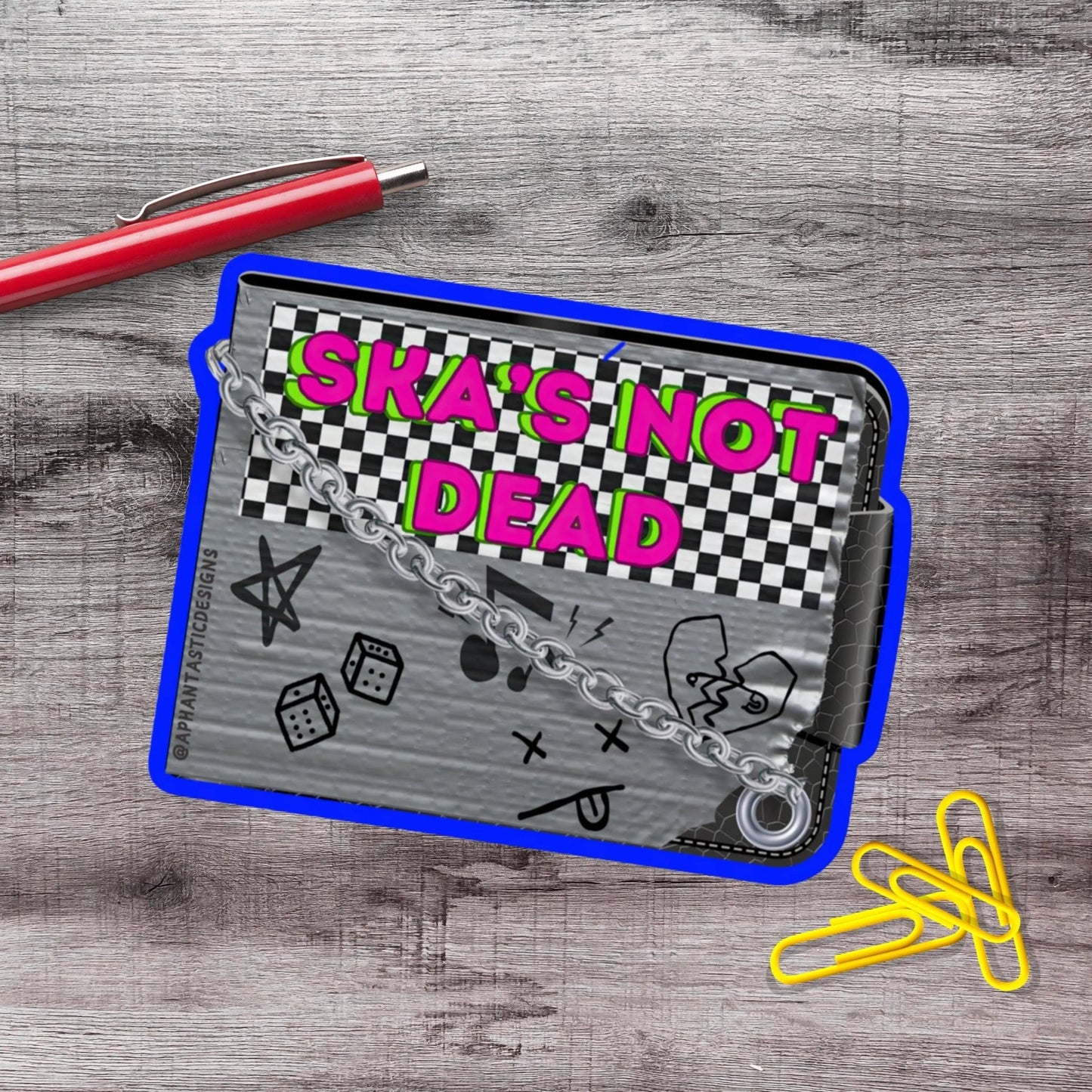 Skas Not Dead Wallet Vinyl Sticker - Aphantastic Designs