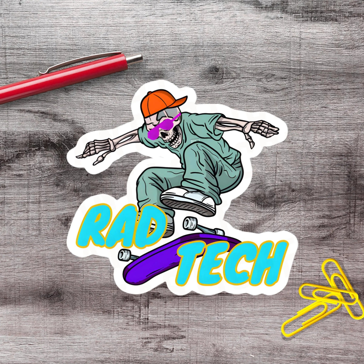 Skeleton X - Ray Rad Tech Vinyl Sticker - Aphantastic Designs
