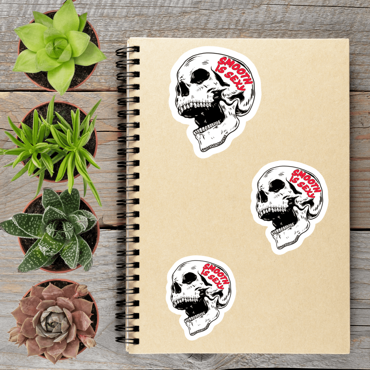 Smooth Is Sexy Skull Vinyl Sticker - Aphantastic Designs