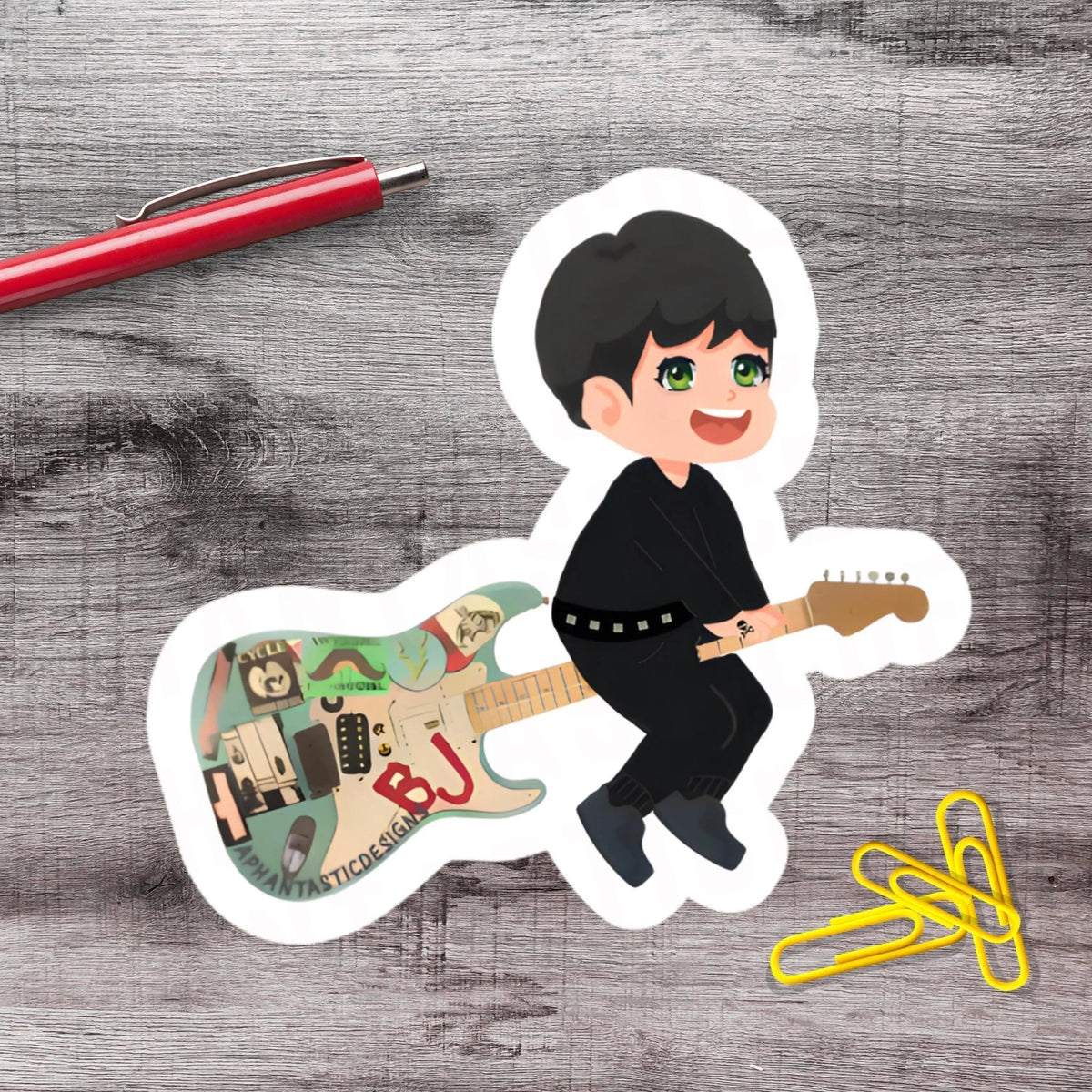 St. Billie Blue Guitar Punk Vinyl Sticker - Aphantastic Designs