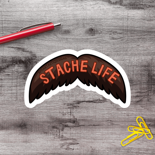 Stache Life Mustache Vinyl Sticker - Aphantastic Designs