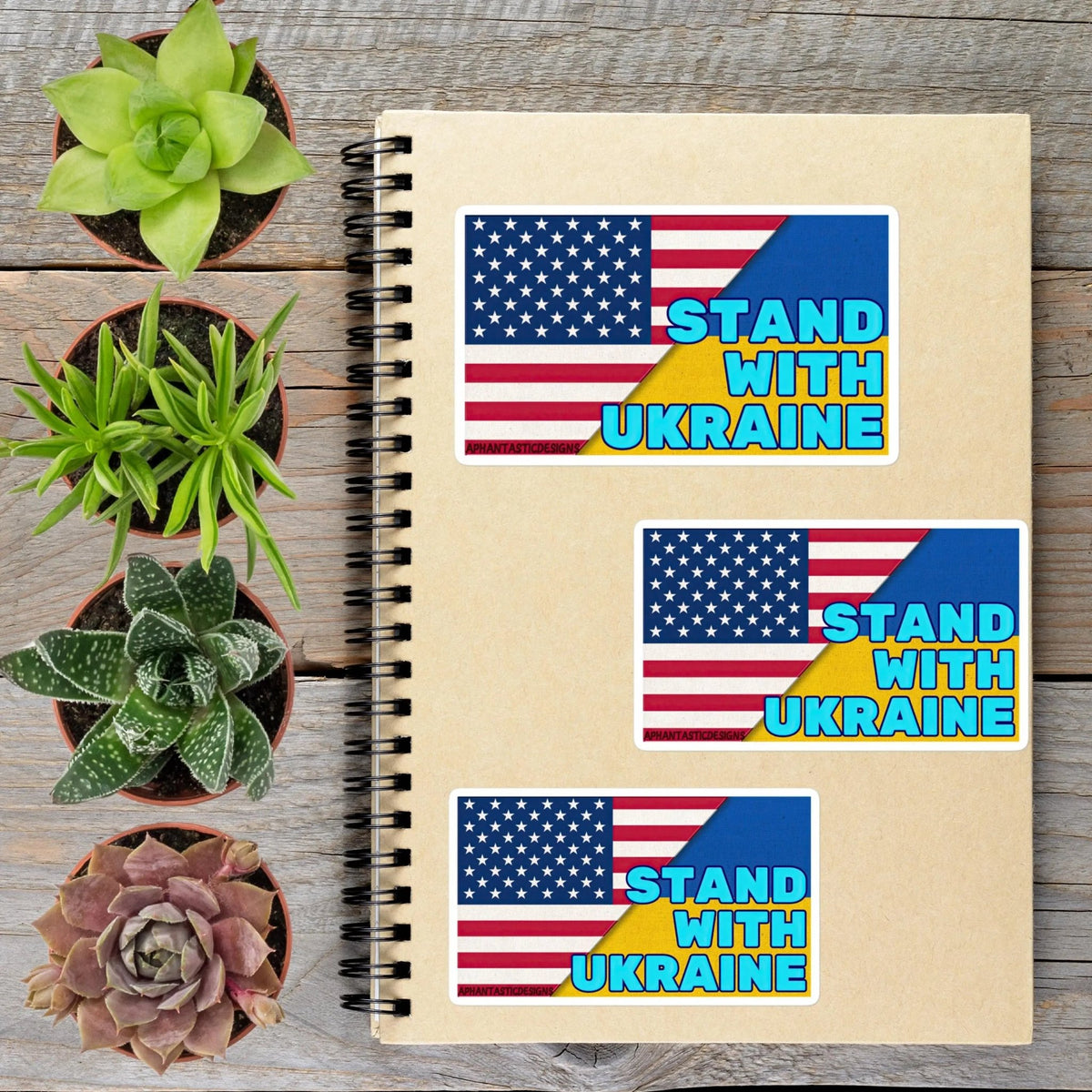 Stand With Ukraine Flag Support Ukrainian Americans Vinyl Sticker - Aphantastic Designs
