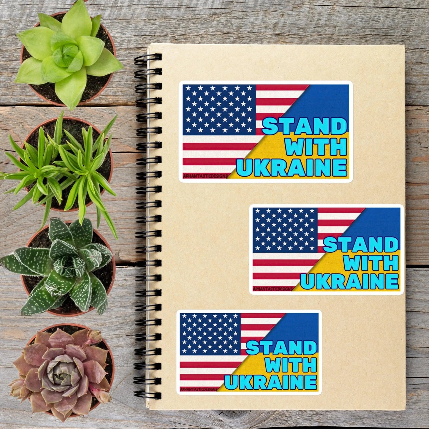 Stand With Ukraine Flag Support Ukrainian Americans Vinyl Sticker - Aphantastic Designs