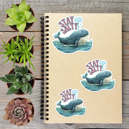 Stay Salty Whale Vinyl Sticker