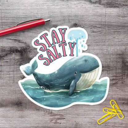 Stay Salty Whale Vinyl Sticker