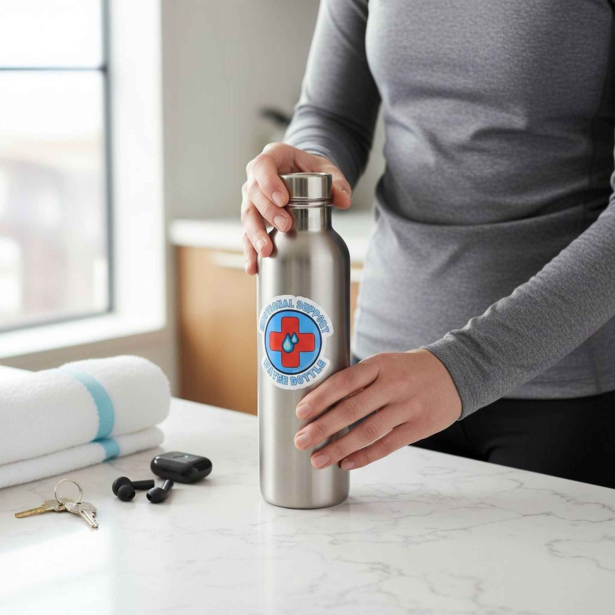 Stay Hydrated Emotional Support Water Bottle Vinyl Sticker