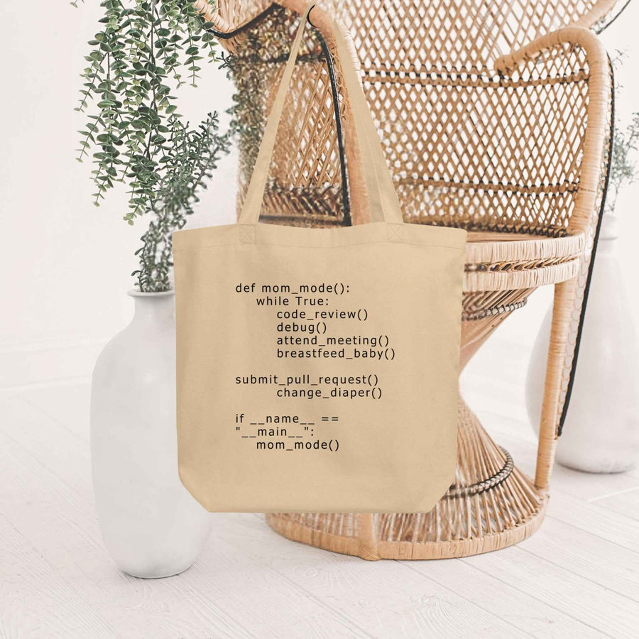 STEM Mom Code Organic Cotton Tote Bag