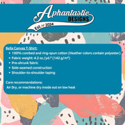 a woman wearing glasses and a green shirt, smiling and posing for a photo. The image appears to be a promotional graphic for a company called "Aphantastic Designs", which offers various benefits and discounts for shopping with them.