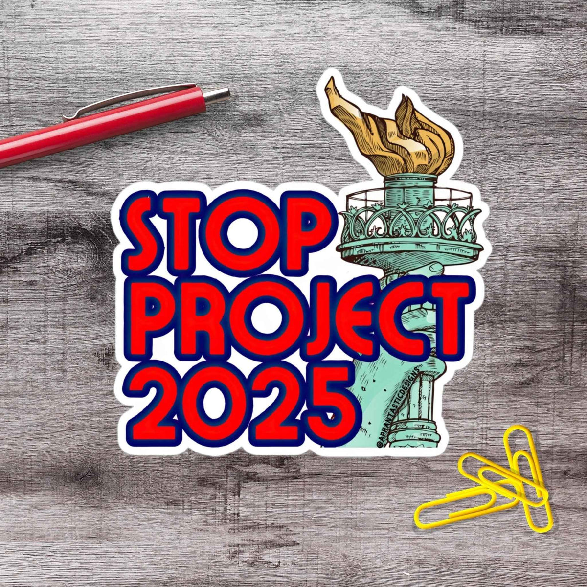 Stop Project 2025 Vinyl Sticker
