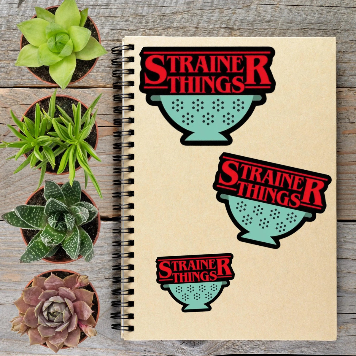 Strainer Things Chef Baker Vinyl Sticker - Aphantastic Designs