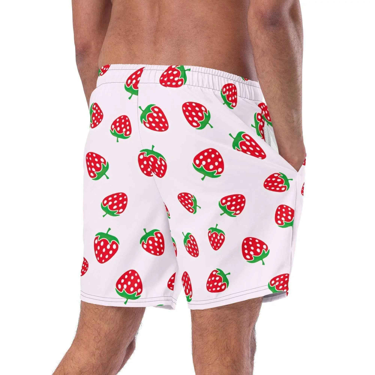 Strawberry Swim Trunks with Pockets