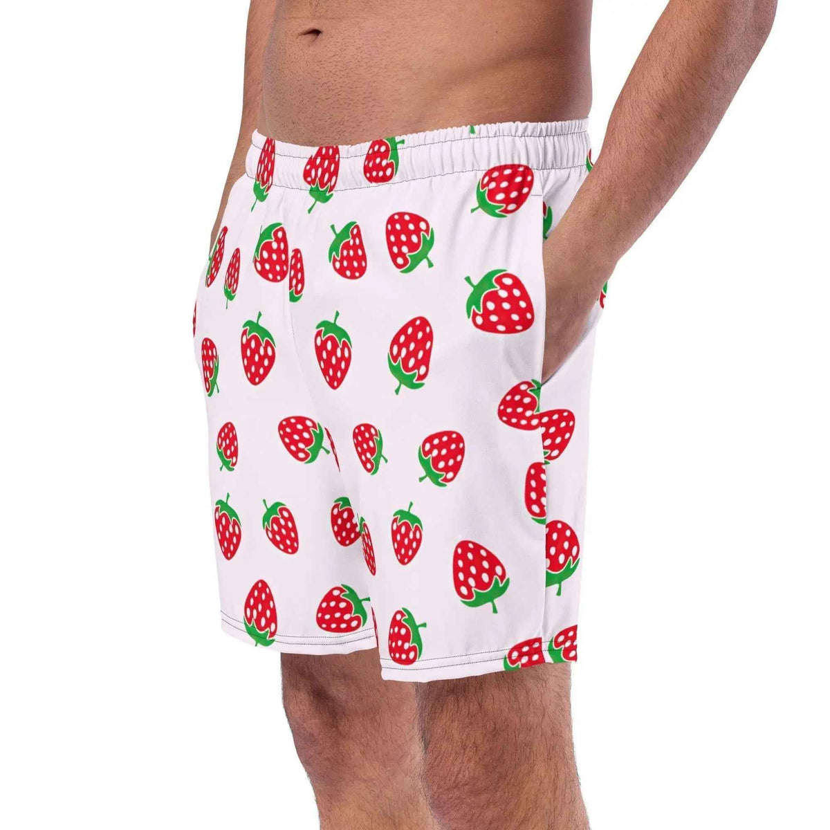 Strawberry Swim Trunks with Pockets