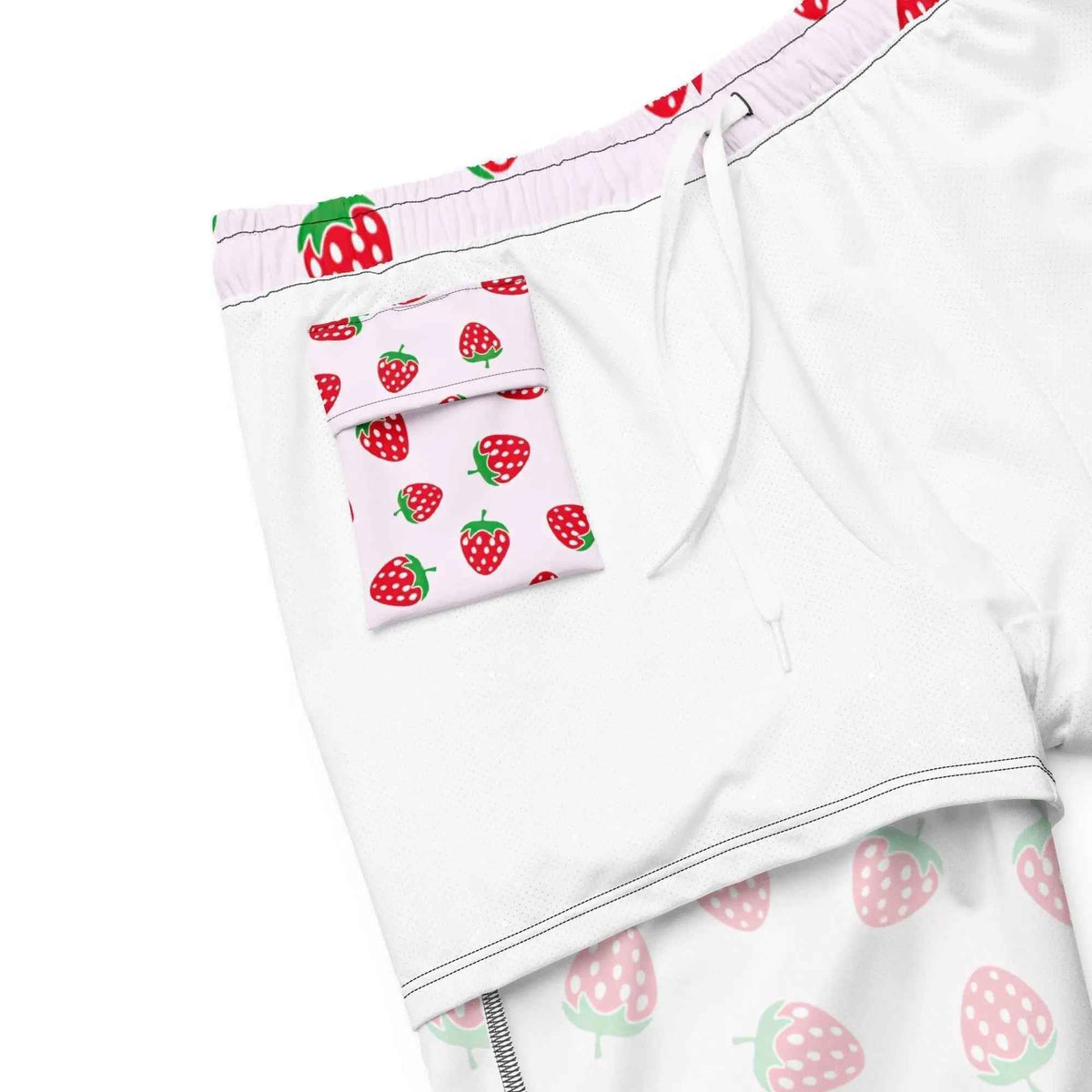 Strawberry Swim Trunks with Pockets