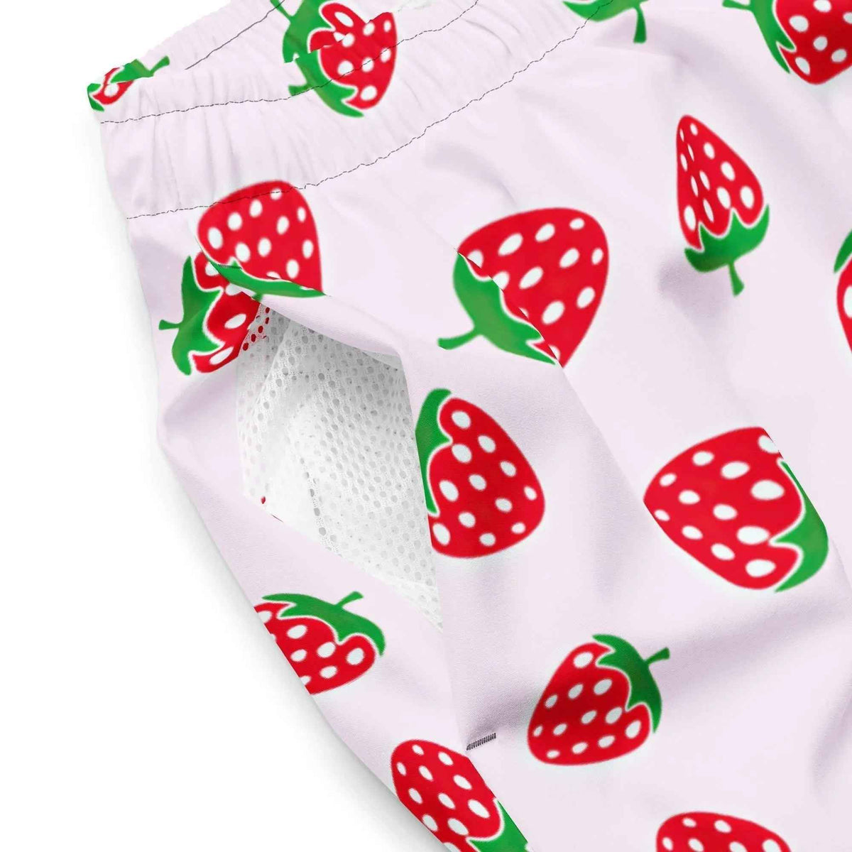 Strawberry Swim Trunks with Pockets