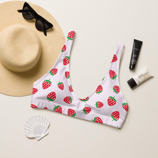 Strawberry Swimsuit Bikini Top - Sport/String - Aphantastic Designs