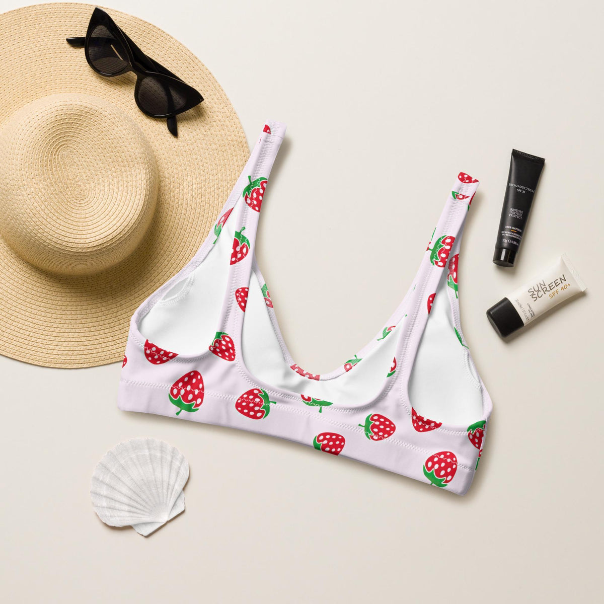 Strawberry Swimsuit Bikini Top - Sport/String - Aphantastic Designs