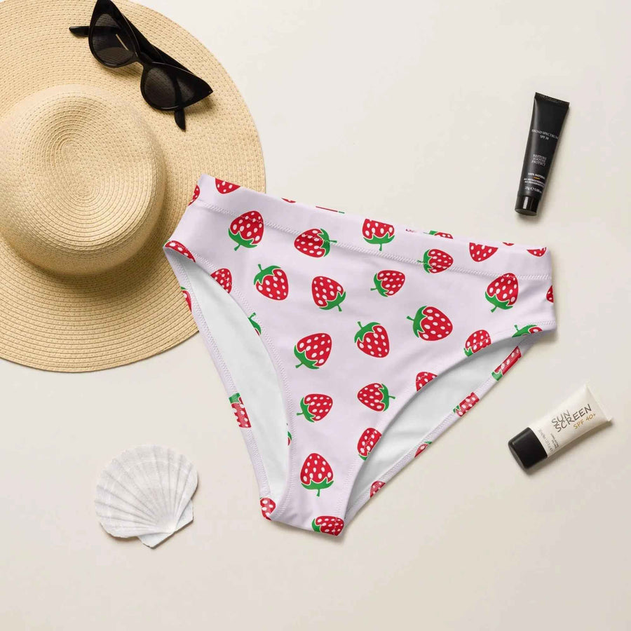 Strawberry Bikini Bottoms | High Waisted/String