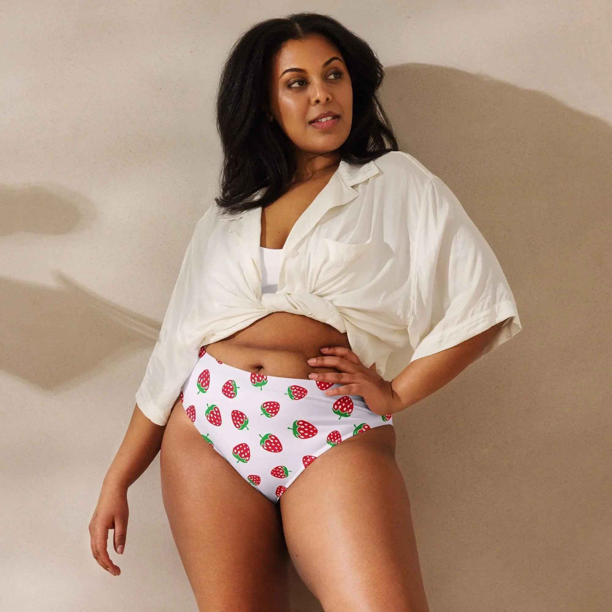 Strawberry Bikini Bottoms | High Waisted/String