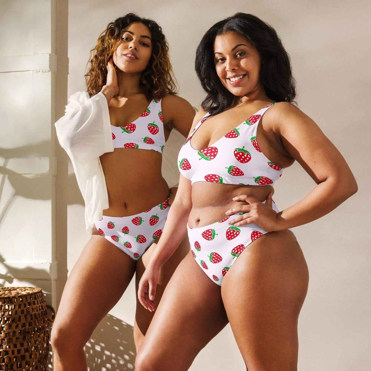 Strawberry Swimsuit High Waisted or String Bikini Set