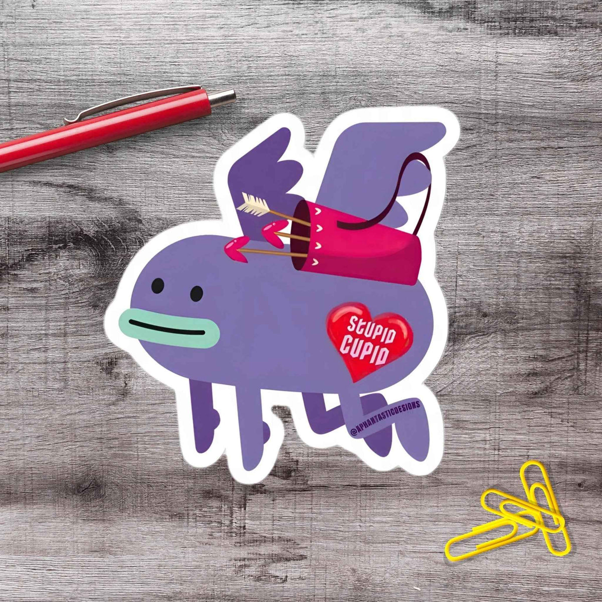 Stupid Cupid Valentines Day Vinyl Sticker