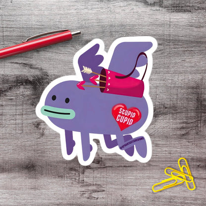 Stupid Cupid Valentines Day Vinyl Sticker - Aphantastic Designs
