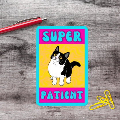 Super Patient Cat Chronic Illness Disabled Ehlers Danlos Vinyl Sticker - Aphantastic Designs