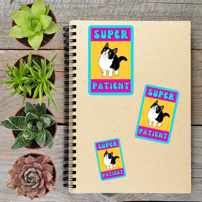 Super Patient Cat Chronic Illness Disabled Ehlers Danlos Vinyl Sticker - Aphantastic Designs
