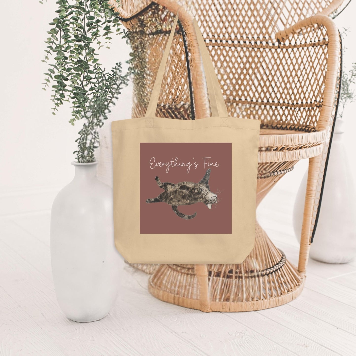 Tabby Cat Organic Cotton Tote Bag - Aphantastic Designs
