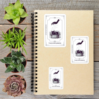 The Empurress Black Cat Tarot Style Vinyl Sticker - Aphantastic Designs