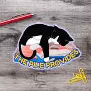 The Pile Provides Cat Vinyl Sticker - Aphantastic Designs
