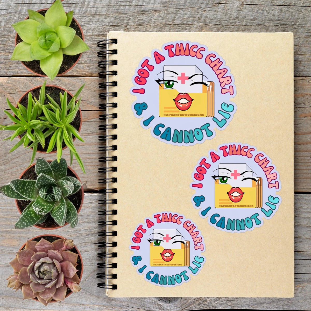 2-6 Inch Thicc Chart And I Can Not Lie Chronic Illness Disability Vinyl Sticker Aphantastic Designs