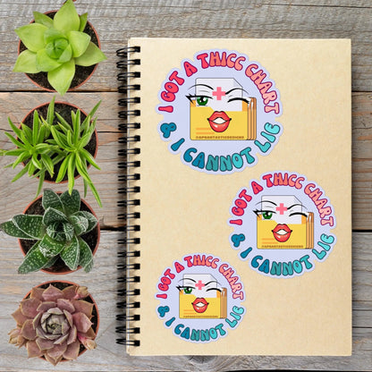2-6 Inch Thicc Chart And I Can Not Lie Chronic Illness Disability Vinyl Sticker Aphantastic Designs