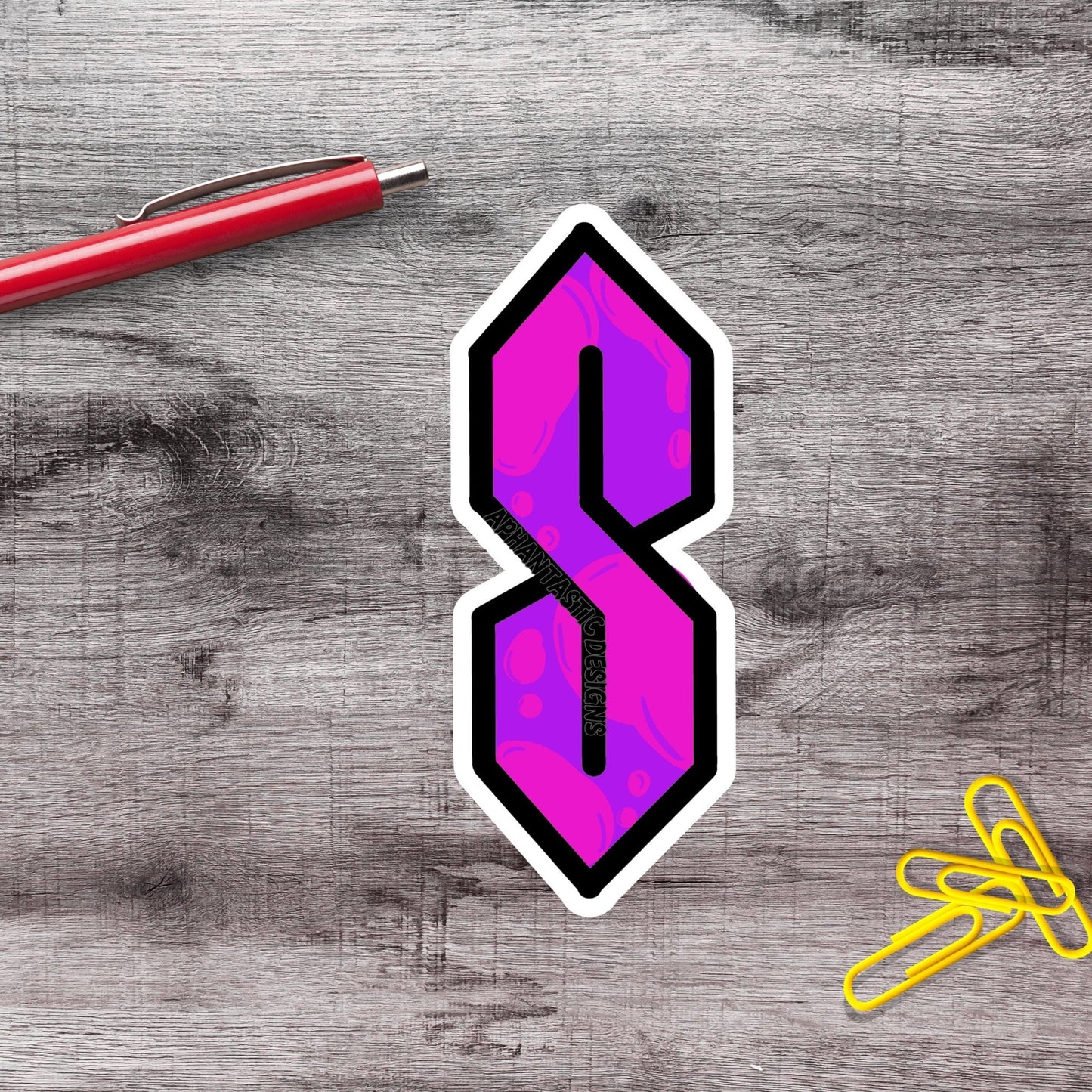 Vintage 90s S Pink Lava Y2K Middle School S Vinyl Sticker - Aphantastic Designs