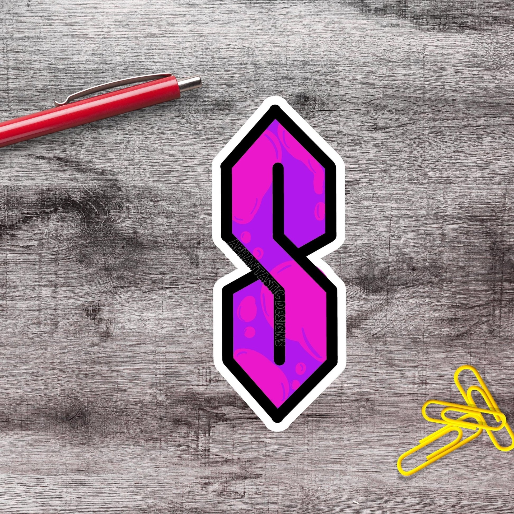 Vintage 90s S Pink Lava Y2K Middle School S Vinyl Sticker - Aphantastic Designs