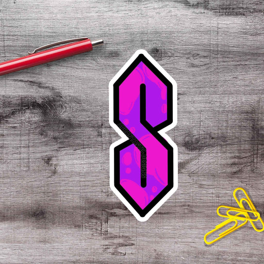 90s S Pink Lava Y2K Vinyl Sticker