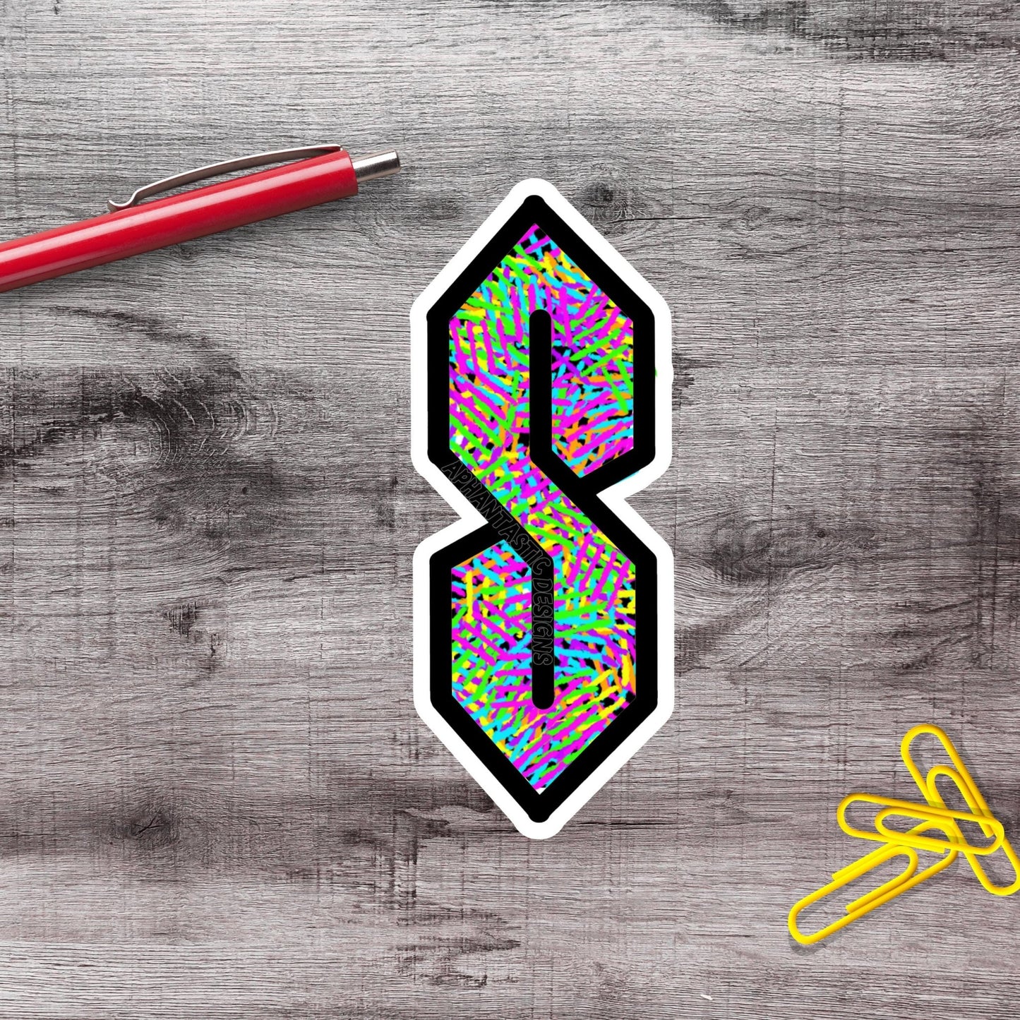 Vintage 90s Y2K S Vinyl Sticker - Aphantastic Designs