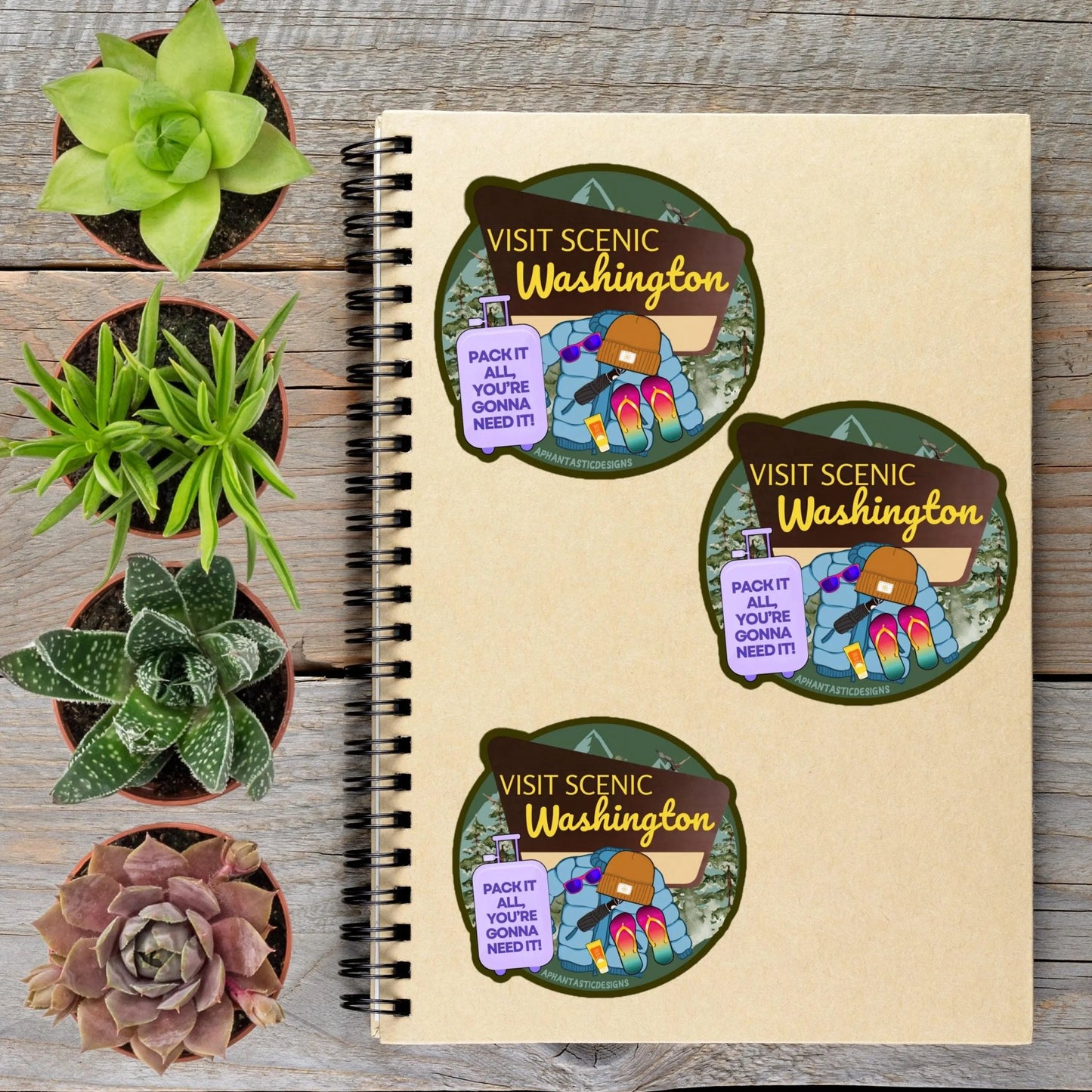 Visit Scenic Washington Vinyl Sticker - Aphantastic Designs