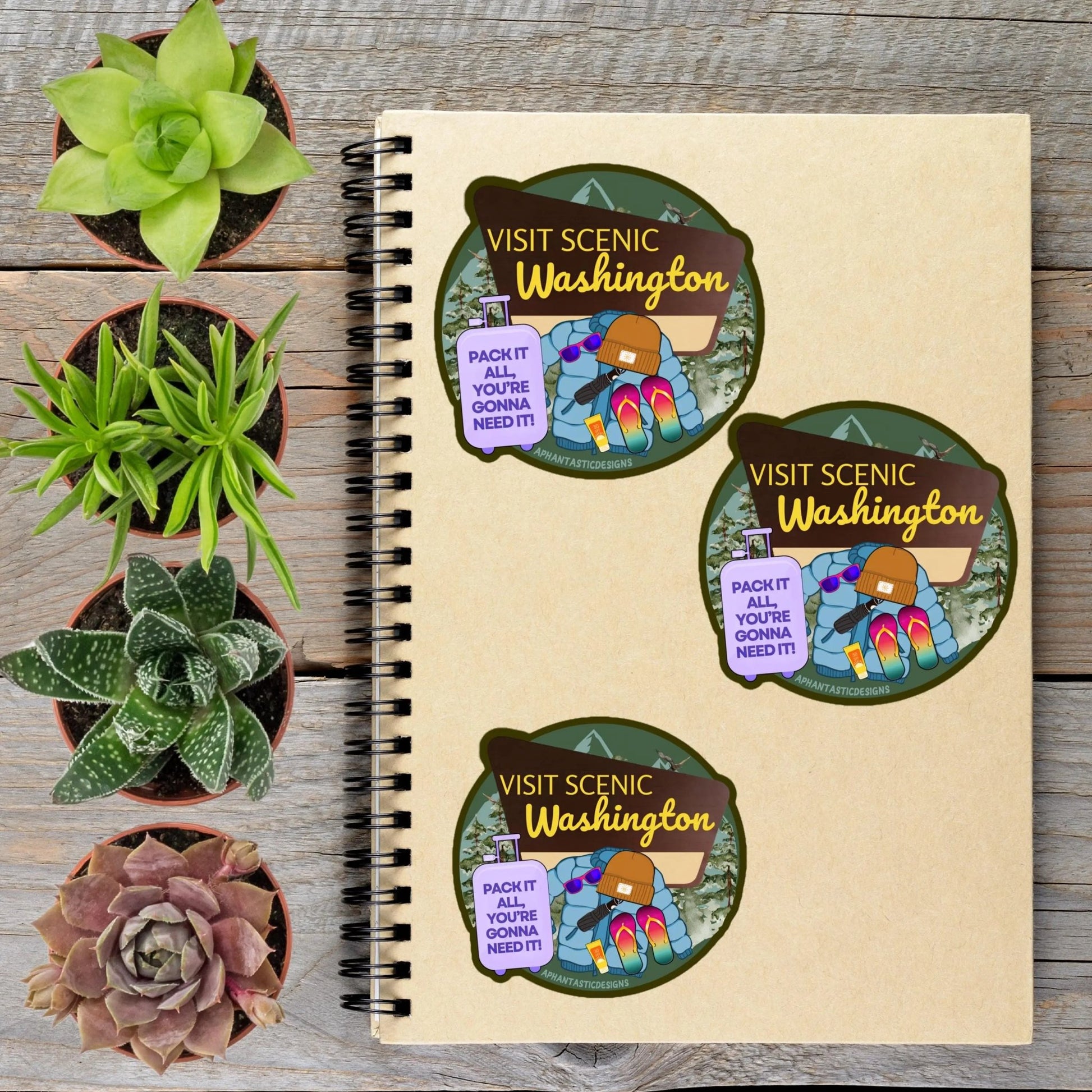Visit Scenic Washington Vinyl Sticker - Aphantastic Designs