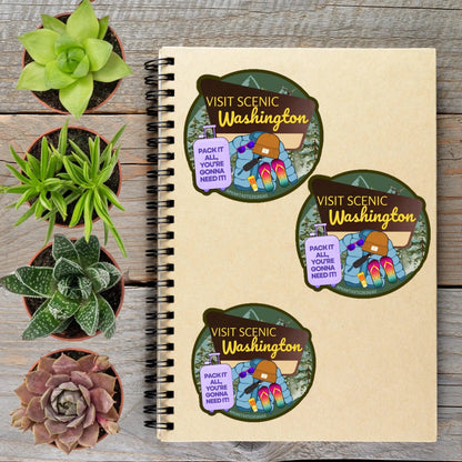 Visit Scenic Washington Vinyl Sticker - Aphantastic Designs