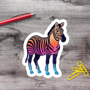 2-6 Inch Watercolor Zebra Ehlers Danlos Chronic Illness Disability Vinyl Sticker Aphantastic Designs