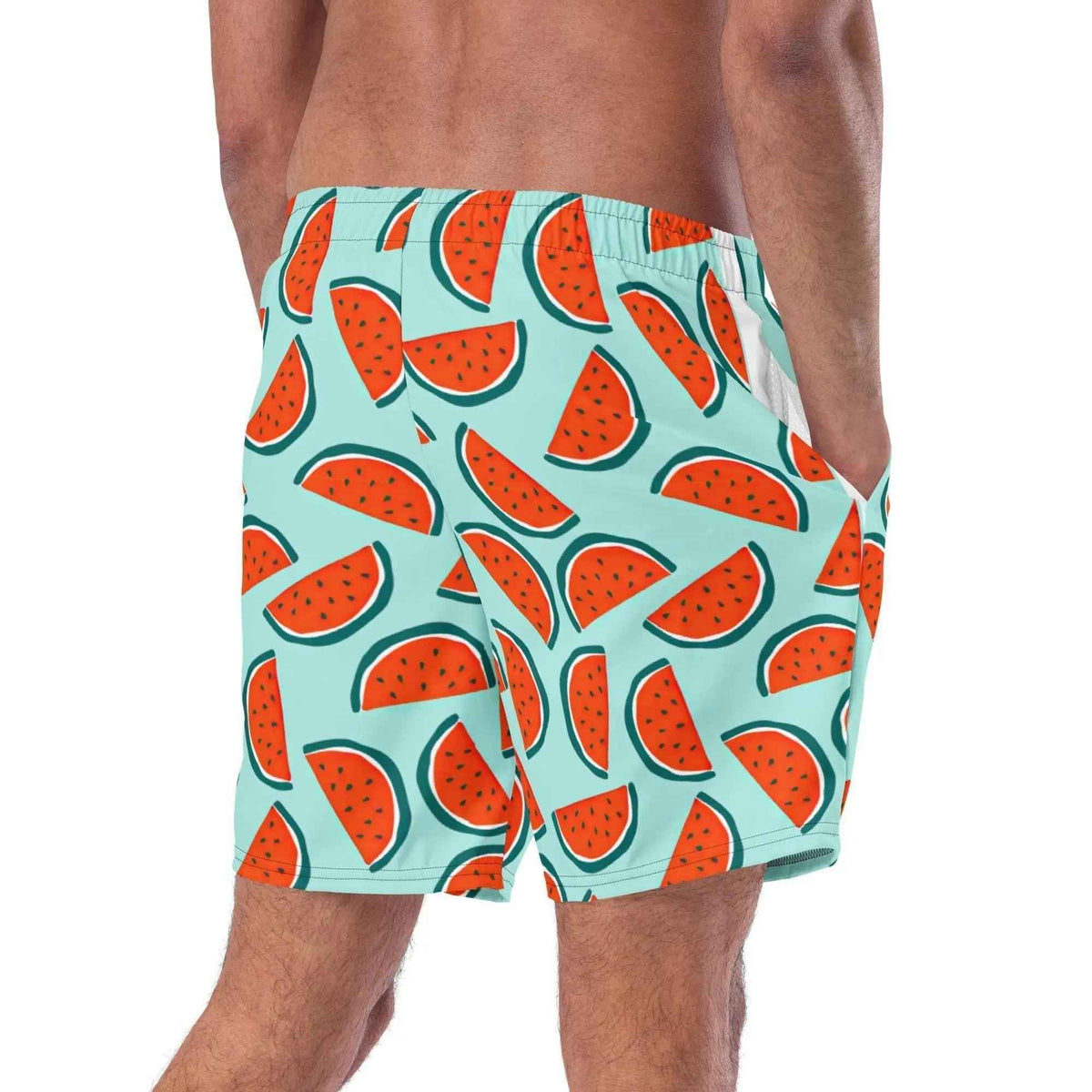 Watermelon Swim Trunks with Pockets