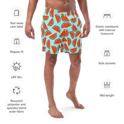 Watermelon Swim Trunks with Pockets