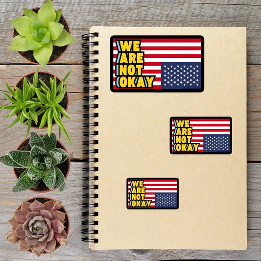We Are Not Ok US Flag Anti Trump Political Protest Vinyl Sticker | LIMITED RUN - Aphantastic Designs