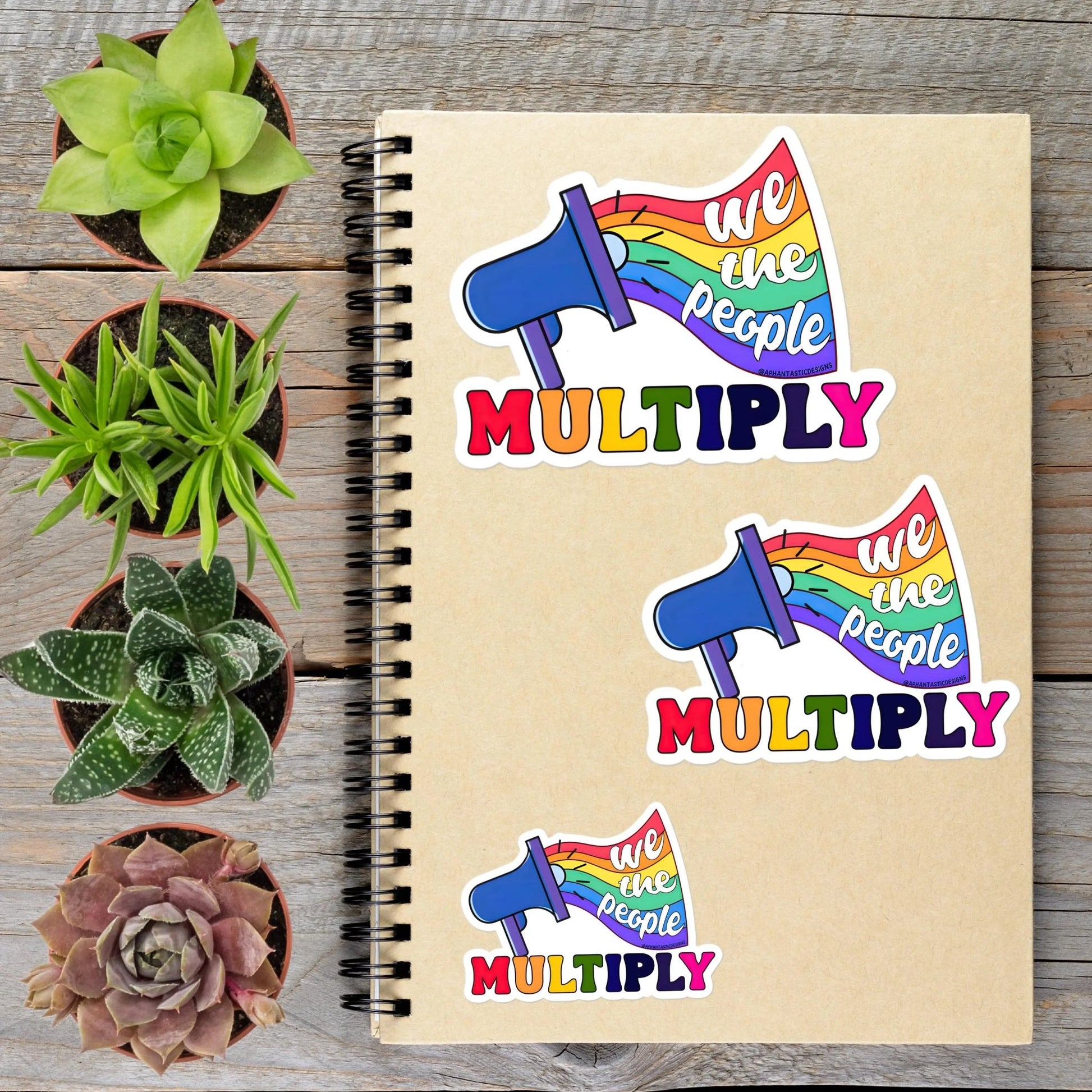 We The People Multiply LGBTQ Pride Vinyl Sticker - Aphantastic Designs
