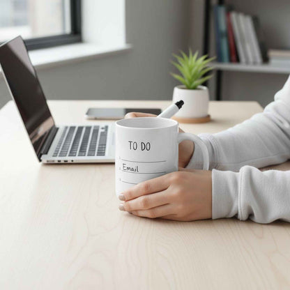 Write In To Do List Dry Erase Marker Mug