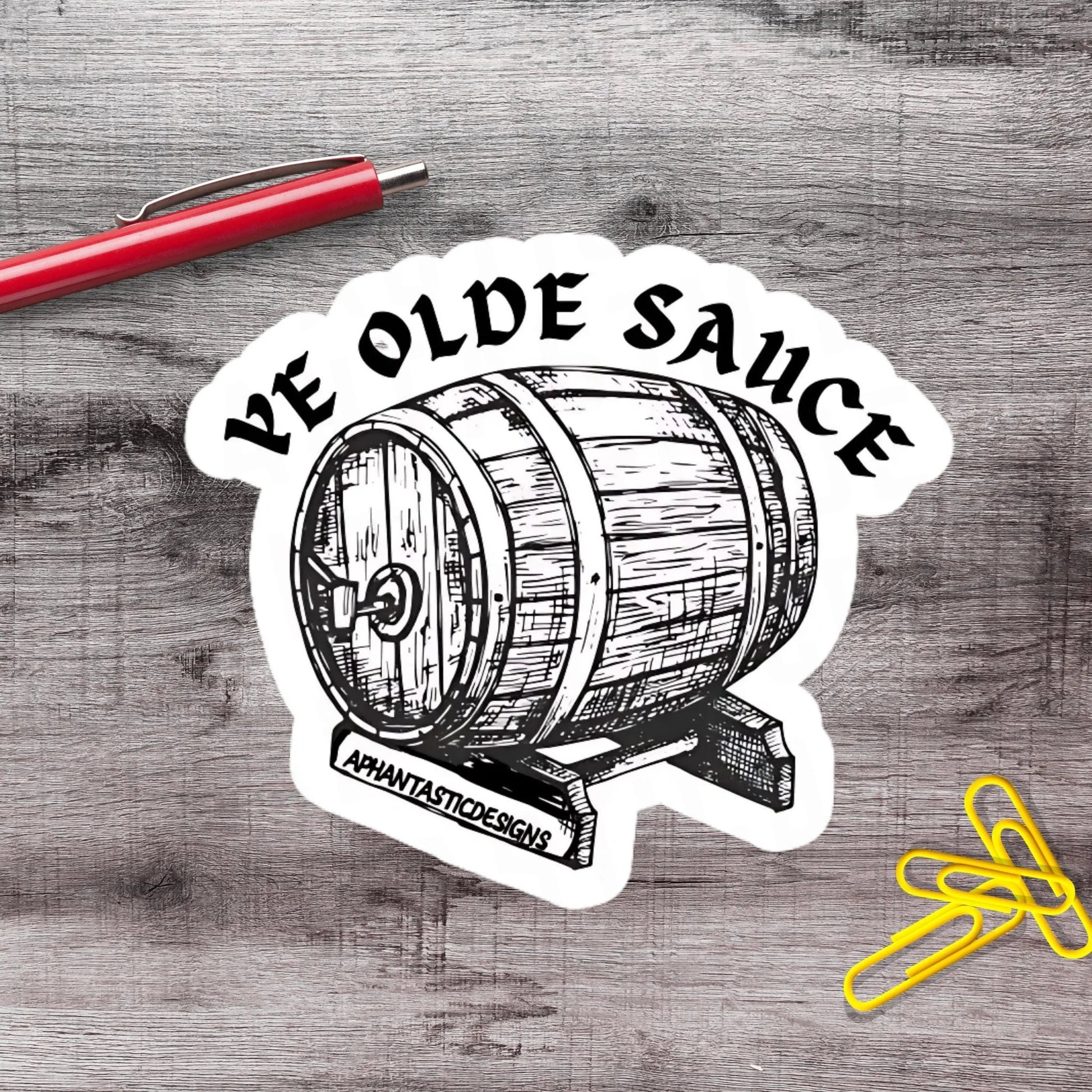 Ye Olde Sauce Nerdy Vinyl Sticker - Aphantastic Designs