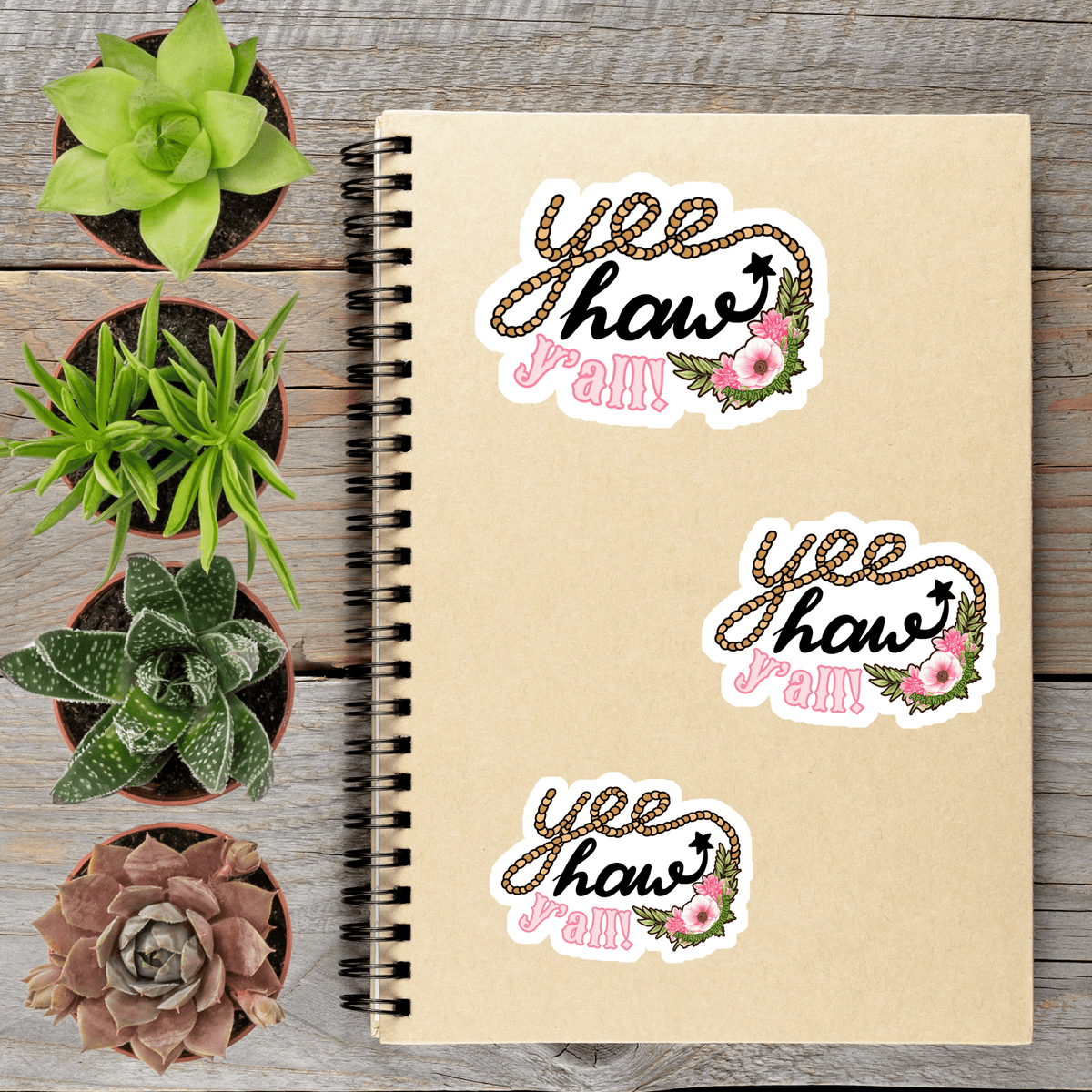Yee Haw Yall Country Western Vinyl Sticker - Aphantastic Designs