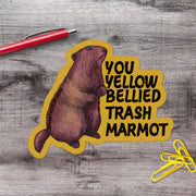 Yellow Bellied Trash Marmot Spokane Vinyl Sticker - Aphantastic Designs